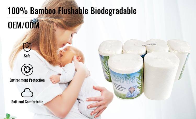 forro de fralda de bambu biodegradável
