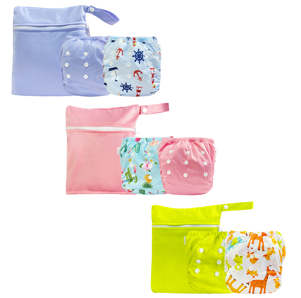 Awj forro de malla Impermeable reutilizable pañal de baño pañales