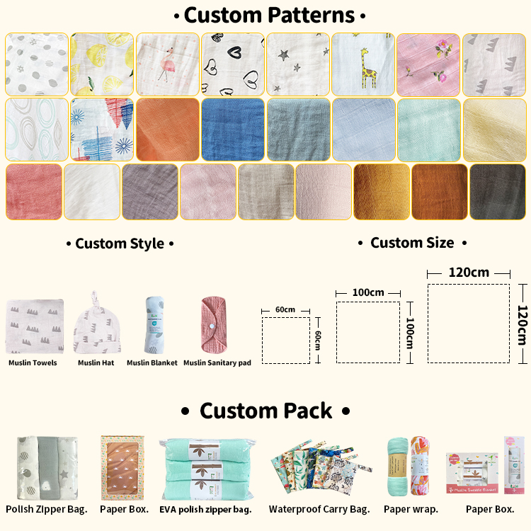 Printed Soft Infant Wraps Baby Muslin Infant Baby Swaddle Wrap Blanket
