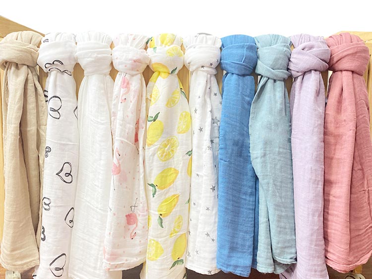Printed Soft Infant Wraps Baby Muslin Infant Baby Swaddle Wrap Blanket