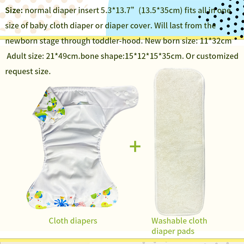 Washable Reusable Organic Hemp cloth diaper insert