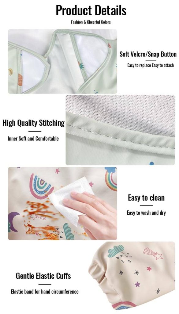 baby bibs long sleeve waterproof