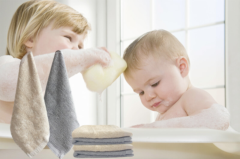 asciugamano per il viso del bambino